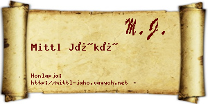 Mittl Jákó névjegykártya
